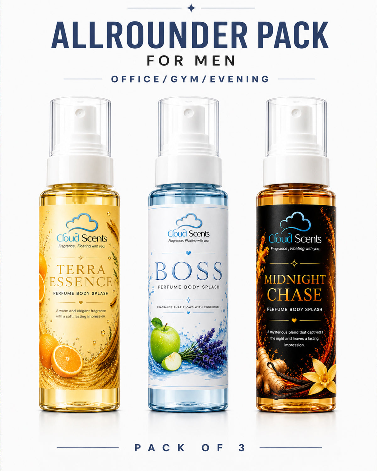 All-Rounder Combo Pack Of 3 For Men- 120ml Each